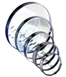 Round glasses for sight glass-fittings